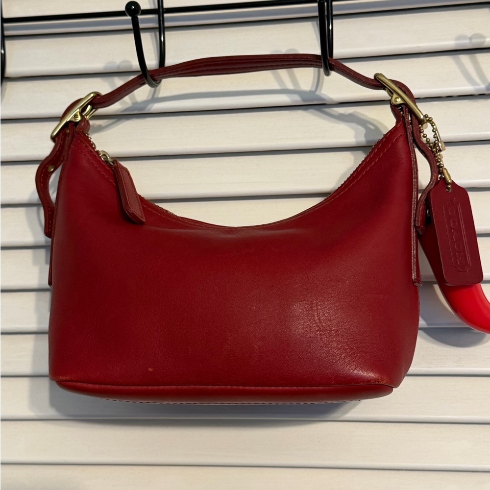 RARE Y2K Vintage Coach Legacy West 9844 - Red Leather Shoulder Bag - Picture 2 of 10